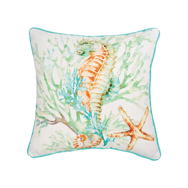 Square Pillows for Modern Home DecorColorful Seahorse Pillow