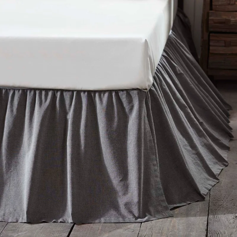 Bed skirts in pastel shades for a delicate lookBlack Chambray Bed Skirt