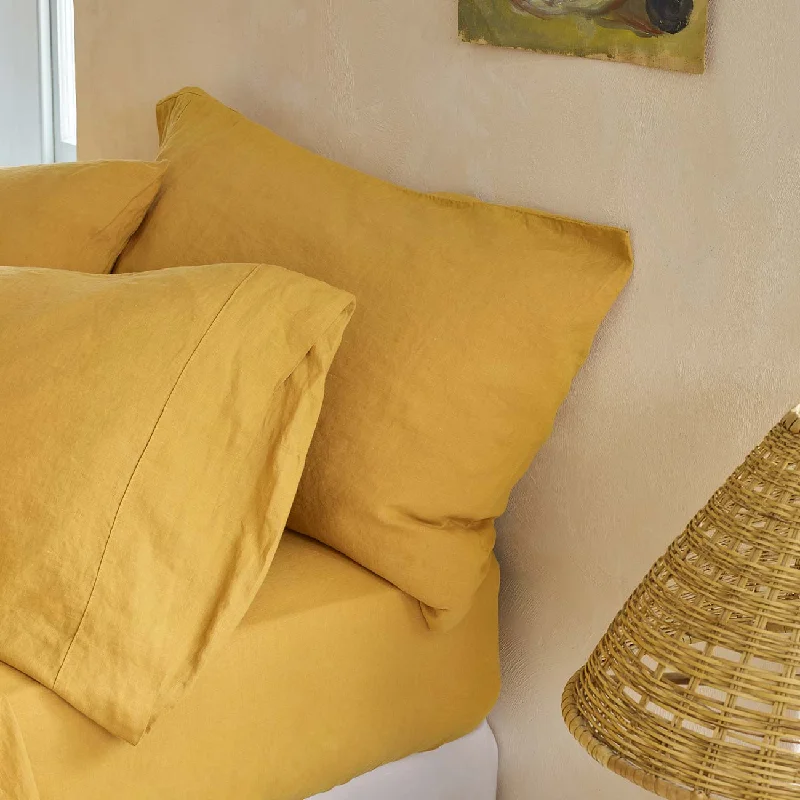 Twin - Size Sheet Sets with a Pillow ProtectorHoney 100% Linen Fitted Sheet