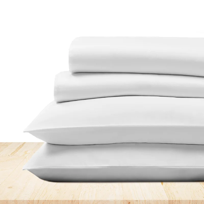 Queen - Size Sheet Sets with a European Pillowcase SetSheet Set - 100% Cotton Sateen - Everyday Soft