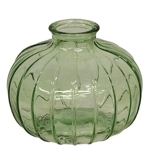Bed skirts with a retro - style patternLight Green Round Glass Vase