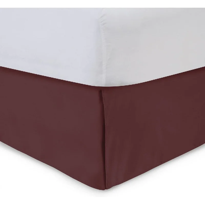Bed skirts with a tropical print for a vacation - inspired feelTailored Bedskirt with Split Corners -21 inch Drop, Burgundy, Queen