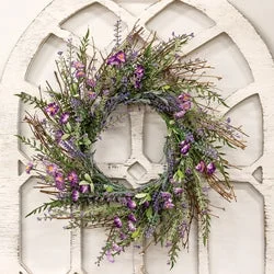 Bed skirts with a plaid pattern for a traditional styleLilac & Lavender Blossoms Twig Wreath