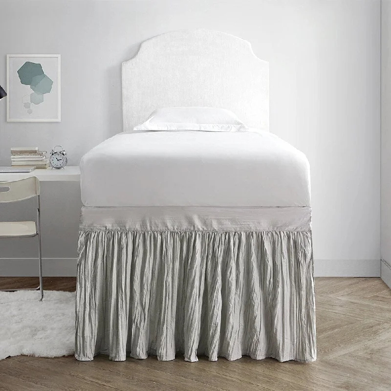 Checkered bed skirts for a classic patternCrinkle Bed Skirt Twin XL (3 Panel Set) - Silver Birch Checkered bed skirts for a classic patternCrinkle Bed Skirt Twin XL (3 Panel Set) - Silver Birch