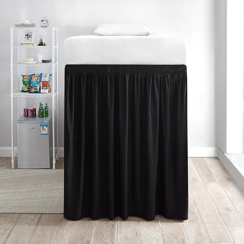 Bed skirts with a Christmas - themed patternExtended Dorm Sized Bed Skirt (3 Panel Set) - Black Bed skirts with a Christmas - themed patternExtended Dorm Sized Bed Skirt (3 Panel Set) - Black