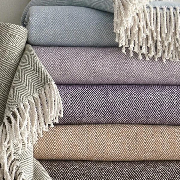 Outdoor stadium seat warm - up blankets​Celine Herringbone Throw