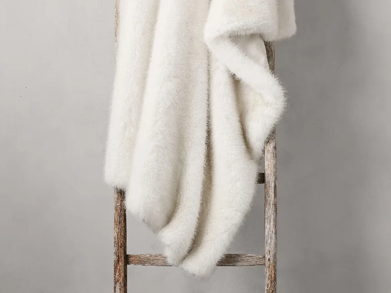 Beach - friendly quick - drying nylon blanketsKing - size blankets to cover large beds comfortablyFairbanks Oversized Faux Fur Throw in Ivory Beach - friendly quick - drying nylon blanketsKing - size blankets to cover large beds comfortablyFairbanks Oversized Faux Fur Throw in Ivory