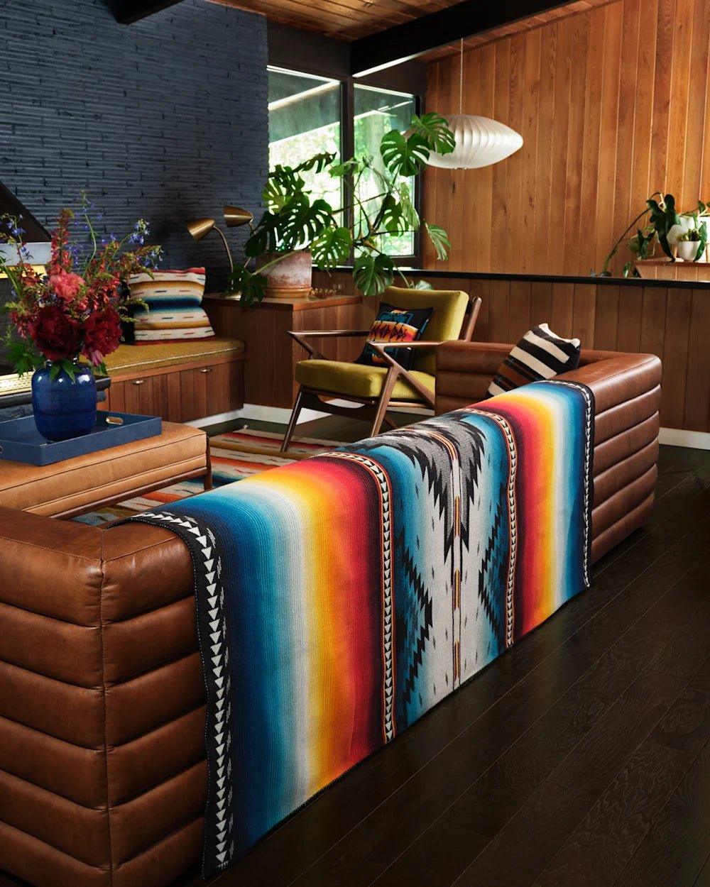 Sherpa lined fleece blankets for warmth​Saltillo Sunset Blanket