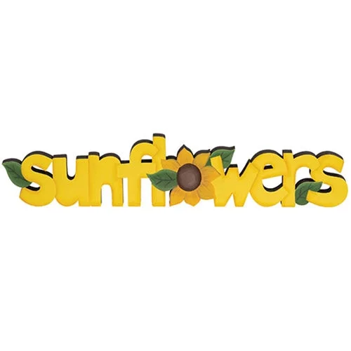 Bed skirts in bold colors for a statement - making lookSunflowers Wooden Cutout Word Sitter