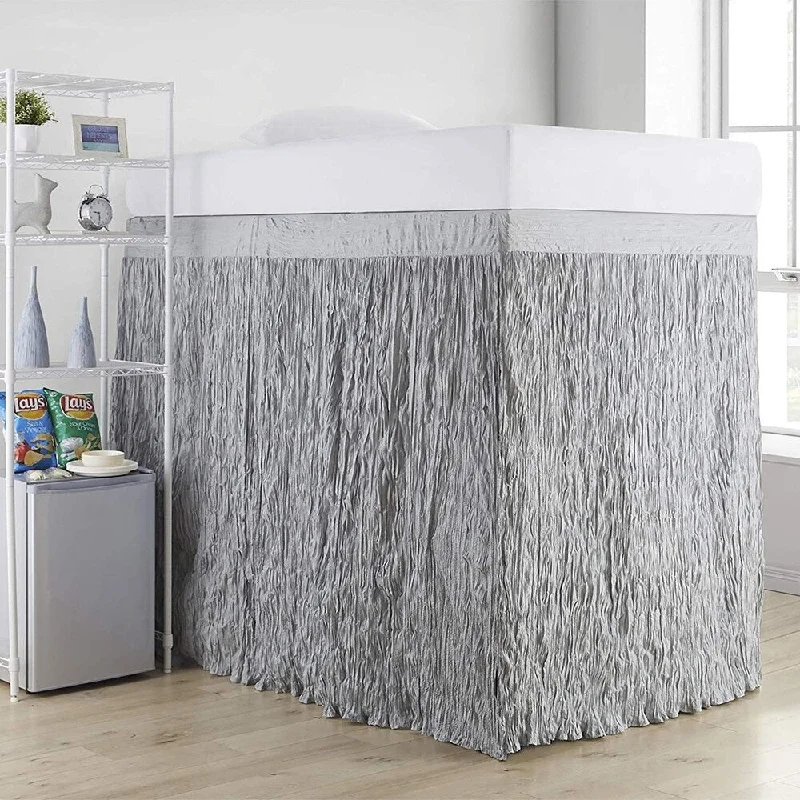 Bed skirts with a multi - colored patternCrinkle Extended Twin XL 60-inch Drop 3 Panel Bed Skirt Bed skirts with a multi - colored patternCrinkle Extended Twin XL 60-inch Drop 3 Panel Bed Skirt