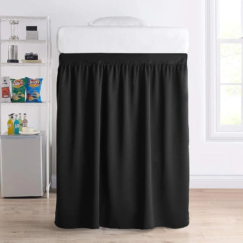 Bed skirts with a jacquard weave for a textured lookLuxury Plush Extended Dorm Sized Bed Skirt Panel with Ties (1 Panel) - For Raised or lofted beds Bed skirts with a jacquard weave for a textured lookLuxury Plush Extended Dorm Sized Bed Skirt Panel with Ties (1 Panel) - For Raised or lofted beds