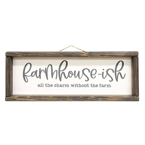 Bed skirts with a geometric cut - out designFarmhouse-ish Framed Sign 12x18