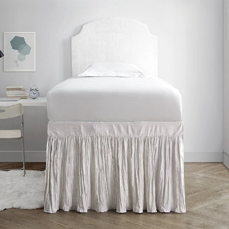 Bed skirts with a lace trim for a romantic touchCrinkle Bed Skirt Twin XL (3 Panel Set) - Jet Stream Bed skirts with a lace trim for a romantic touchCrinkle Bed Skirt Twin XL (3 Panel Set) - Jet Stream