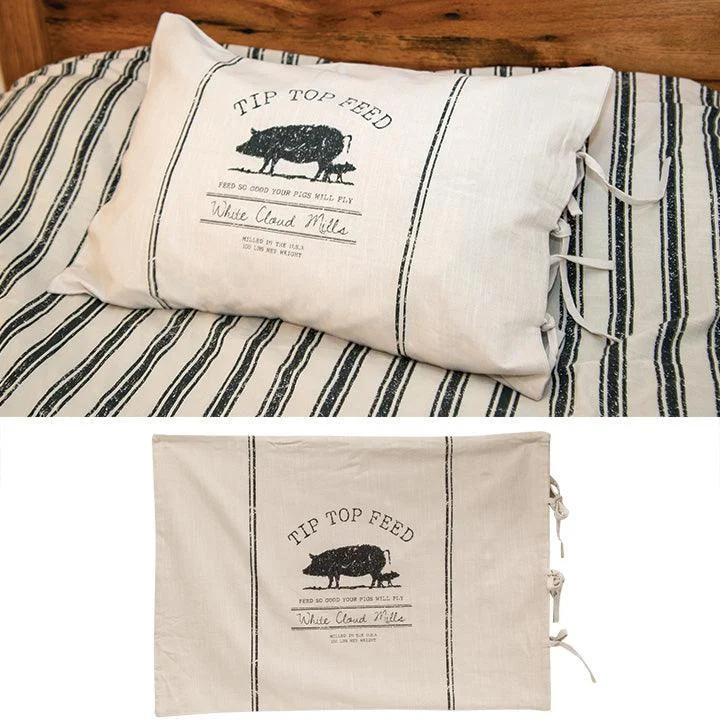 Lumbar Support Pillows for Car SeatsTip Top Feed Farmhouse Stripe Queen Pillow Sham Lumbar Support Pillows for Car SeatsTip Top Feed Farmhouse Stripe Queen Pillow Sham