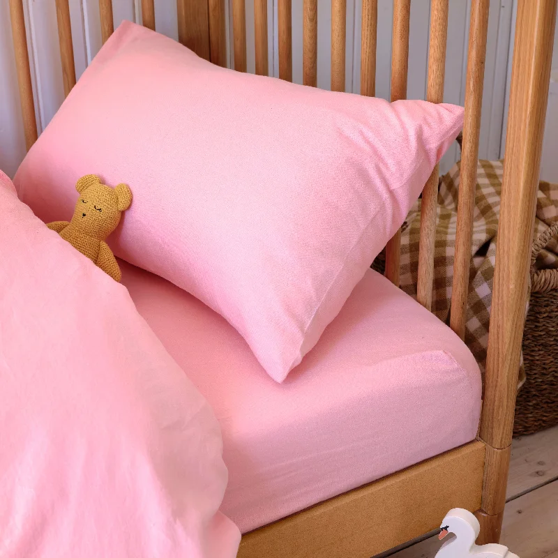 Jersey - Knit Sheets for a Comfortable and Casual BedPink Bloom Kids Linen Blend Fitted Sheet