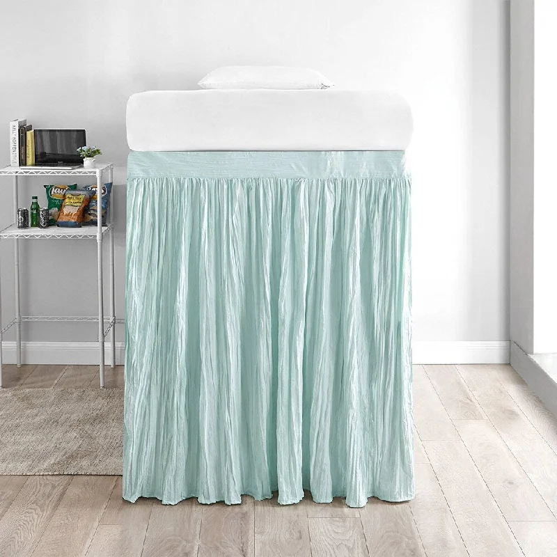 Bed skirts with a bohemian - inspired patternCrinkle Extended Bed Skirt Twin XL (3 Panel Set) - Hint of Mint Bed skirts with a bohemian - inspired patternCrinkle Extended Bed Skirt Twin XL (3 Panel Set) - Hint of Mint