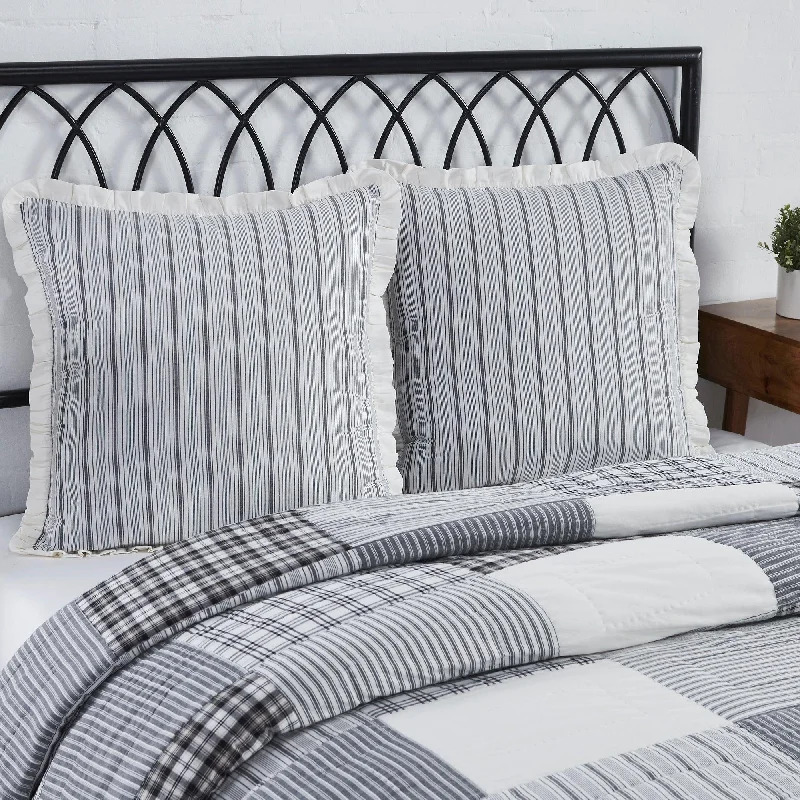 Down Alternative Pillows for Ethical ChoicesSawyer Mill Black Fabric Euro Sham 26x26 VHC Brands Down Alternative Pillows for Ethical ChoicesSawyer Mill Black Fabric Euro Sham 26x26 VHC Brands