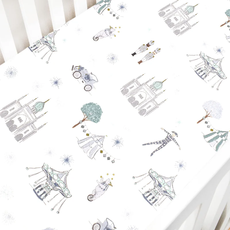 Polyester - Cotton Blend Sheets for Durability and ComfortAdventures in Wonderland Crib Sheet - Aqua Polyester - Cotton Blend Sheets for Durability and ComfortAdventures in Wonderland Crib Sheet - Aqua