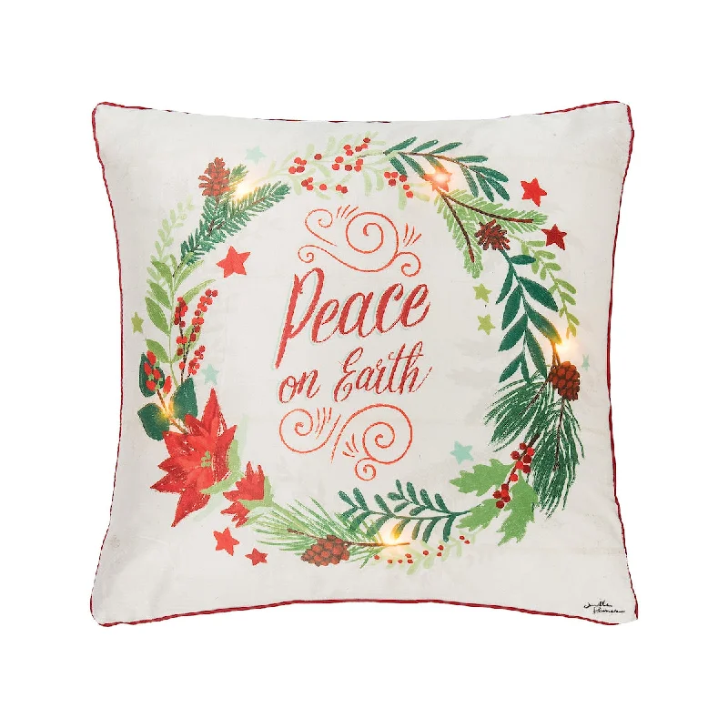 Plush Pillows for a Cozy BedPeace On Earth LED Pillow