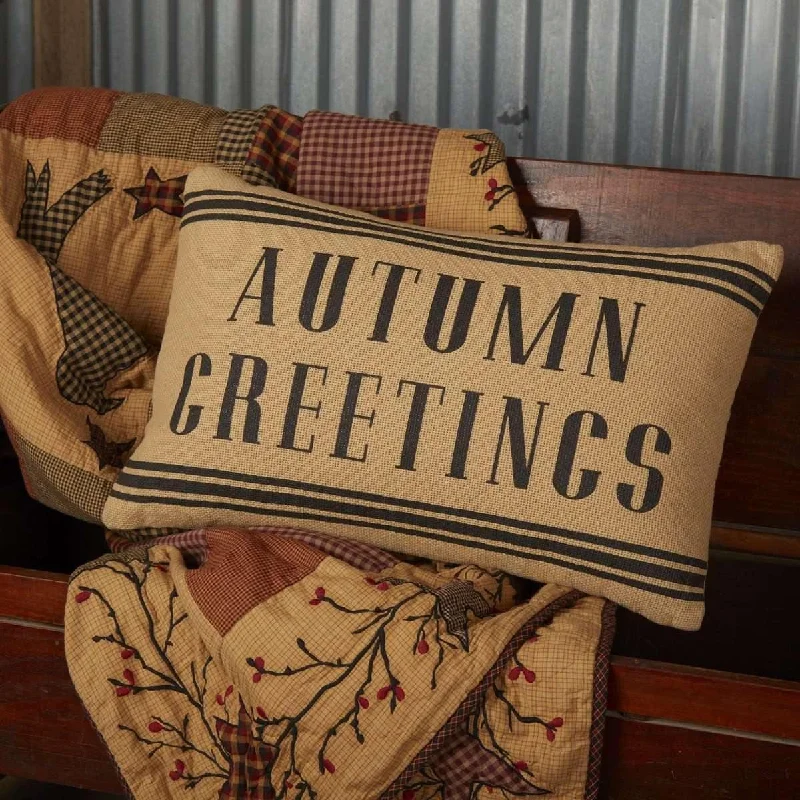 Back Support Pillows for Office ChairsHeritage Farms Autumn Greetings Pillow 14x22 VHC Brands