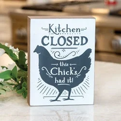 King - size bed skirts in solid colorsKitchen Closed This Chick's Had It Box Sign