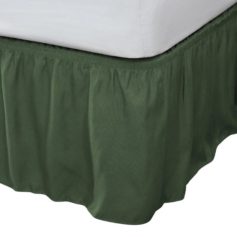 Bed skirts with a tie - back design for adjustabilityHome Details Wrap Around Bed Ruffle Queen/King in Sage Bed skirts with a tie - back design for adjustabilityHome Details Wrap Around Bed Ruffle Queen/King in Sage