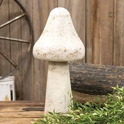 King - size bed skirts in solid colorsDistressed White Metal Mushroom 16"H
