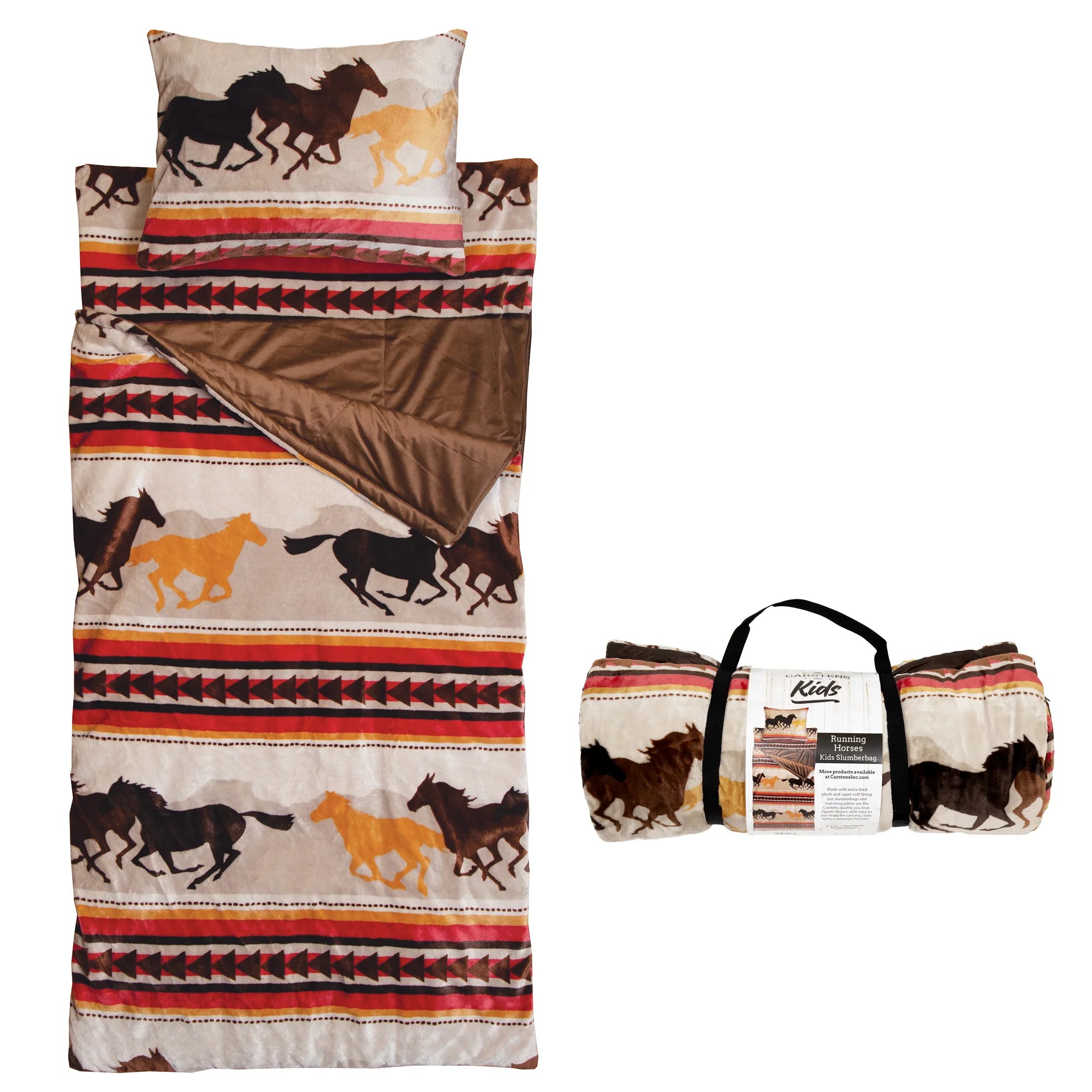 High - thread - count Egyptian cotton bed blanketsOpen Range Horses Kids Sleeping Bag & Pillow High - thread - count Egyptian cotton bed blanketsOpen Range Horses Kids Sleeping Bag & Pillow