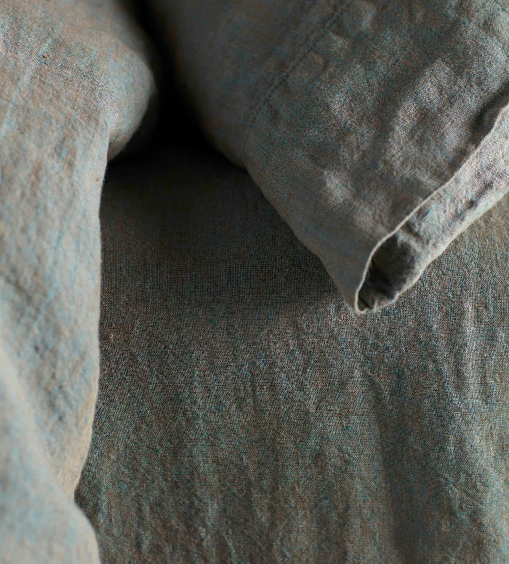 Jersey - Knit Sheets for a Comfortable and Casual BedSea Green 100% Linen Fitted Sheet