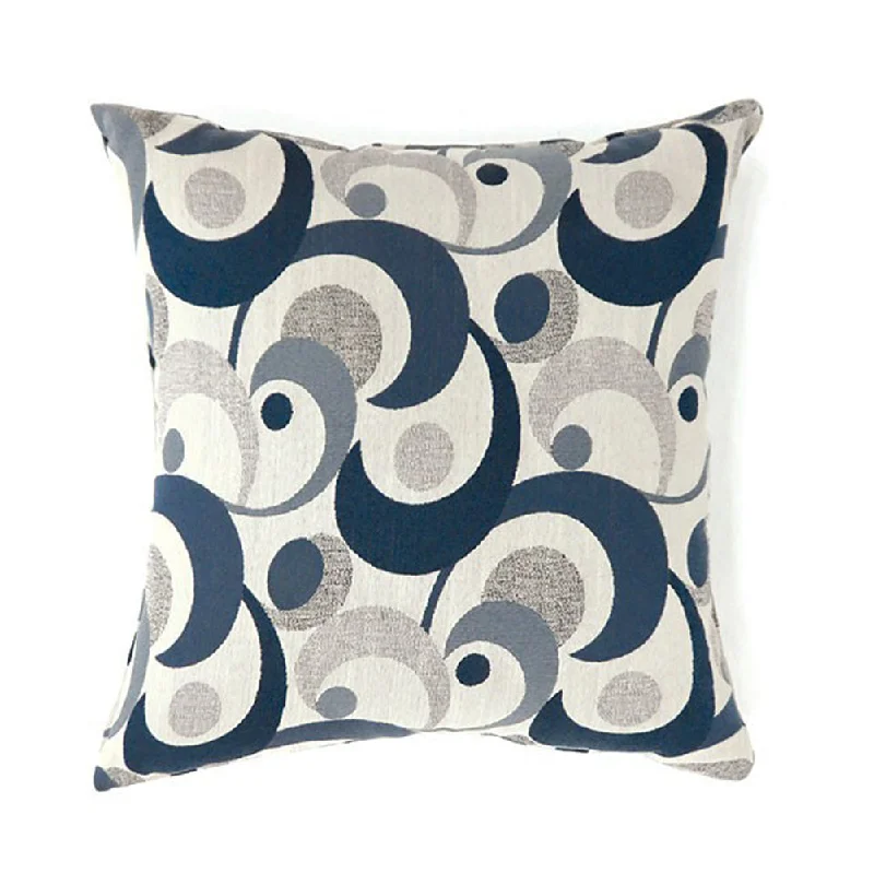 Round Pillows for Boho-Style InteriorsBenzara Swoosh Contemporary Pillow, Set of 2, Small, Blue