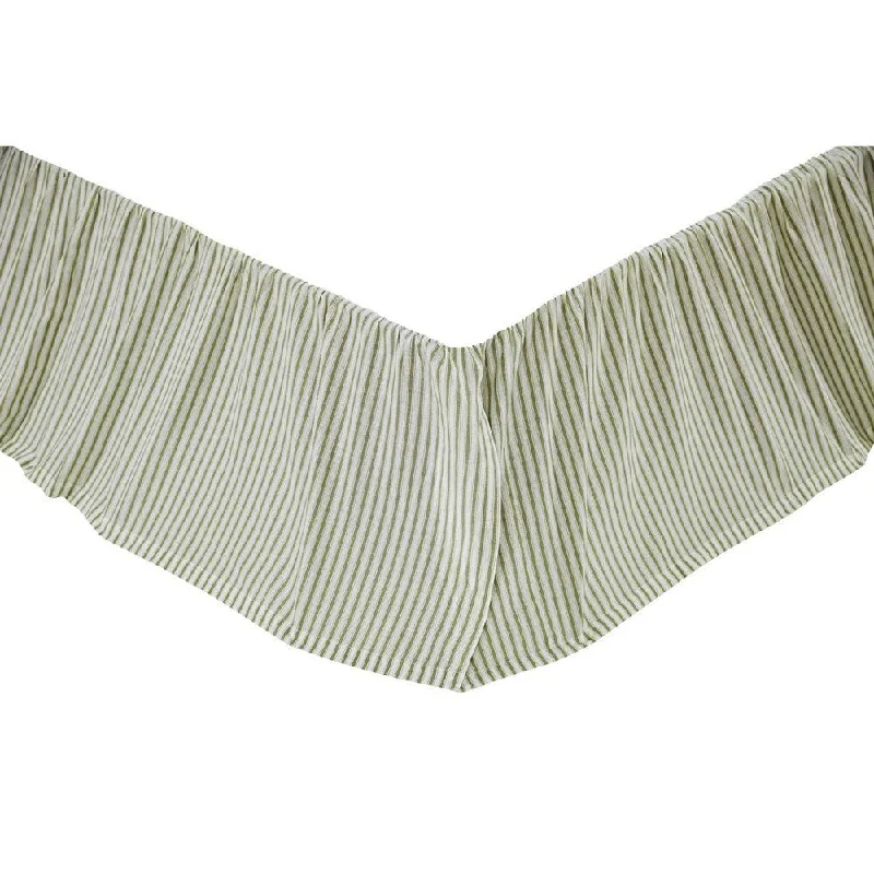 Bed skirts with a ruffled tiered designJosephine Sage King Bed Skirt