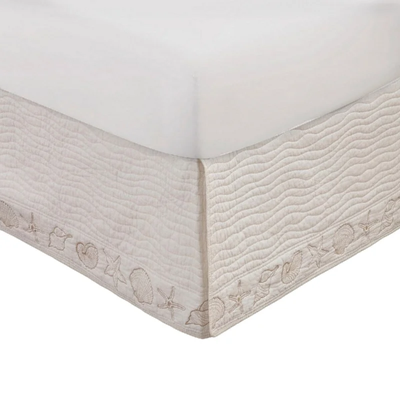 Bed skirts with a high - quality elastic waistbandSima Seashell Full Size Quilted Bed Skirt, Cotton Fill, Triple Layer, Ivory Bed skirts with a high - quality elastic waistbandSima Seashell Full Size Quilted Bed Skirt, Cotton Fill, Triple Layer, Ivory