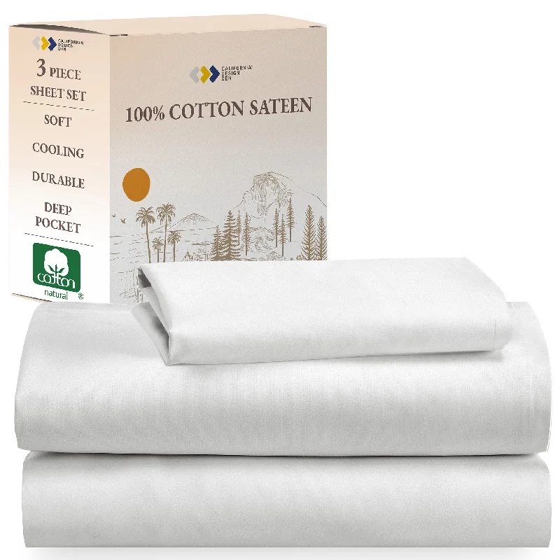 Rayon - Cotton Sheets for a Breathable and Soft BlendSheet Set - 100% Cotton Sateen - Everyday Soft