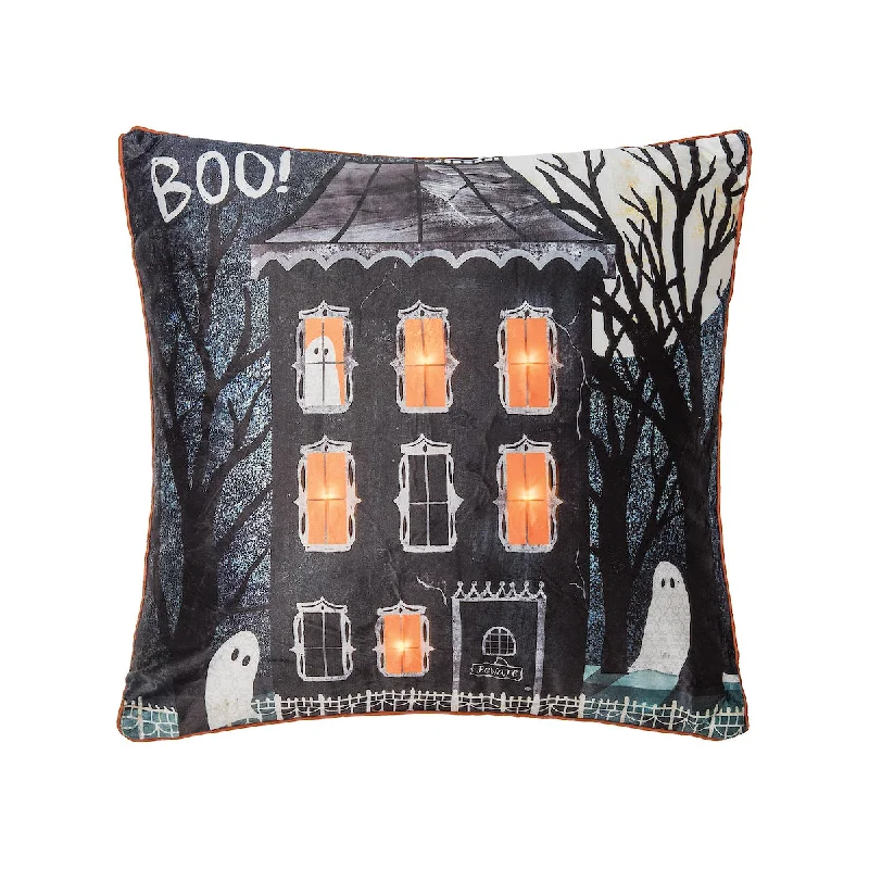 Cotton Pillows for Natural ComfortHaunted House Boo LED Pillow