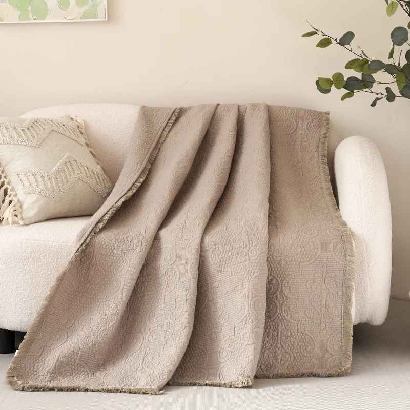 Anti - bacterial microfiber travel blanketsAlpaca wool blankets for a hypoallergenic and warm optionDaDa Bedding Elegant Fringed Cotton Quilted Throw Blanket - Luxurious Solid Soft Paisley Pattern, Cozy Lightweight Lap Throw, Perfect for Couch or Bed, Neutral Sandy Taupe Tan Beige, 50x60 Inches Anti - bacterial microfiber travel blanketsAlpaca wool blankets for a hypoallergenic and warm optionDaDa Bedding Elegant Fringed Cotton Quilted Throw Blanket - Luxurious Solid Soft Paisley Pattern, Cozy Lightweight Lap Throw, Perfect for Couch or Bed, Neutral Sandy Taupe Tan Beige, 50x60 Inches