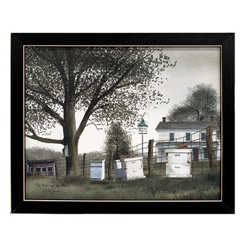 Bed skirts with a shabby - chic styleBirds and Bee Framed Print 10x8