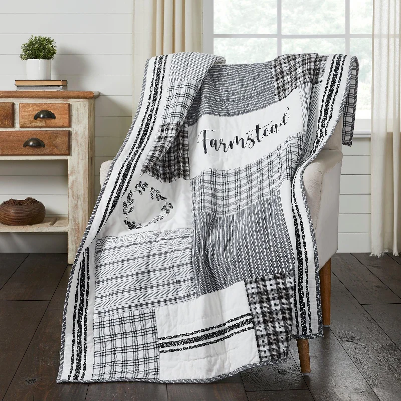 Square Pillows for Modern Home DecorSawyer Mill Black Stenciled Patchwork Throw 60x50 VHC Brands Square Pillows for Modern Home DecorSawyer Mill Black Stenciled Patchwork Throw 60x50 VHC Brands