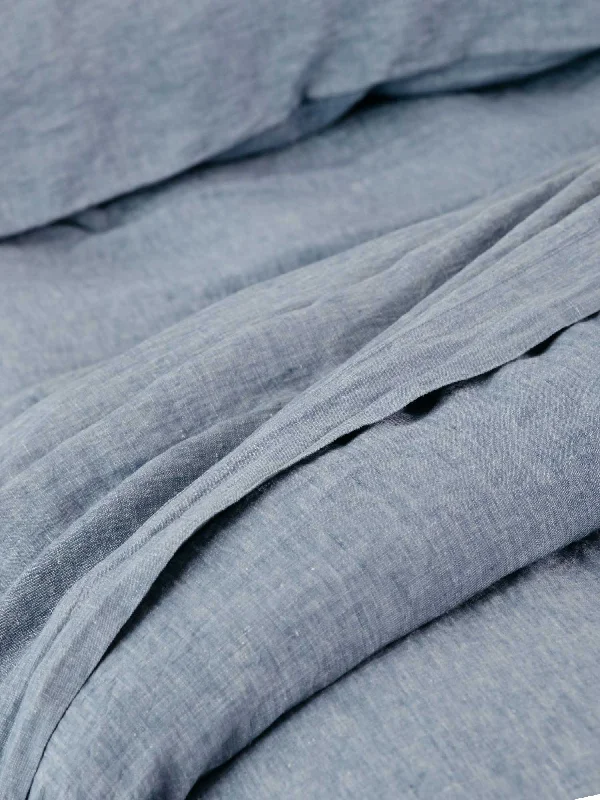 Quilted Cotton Sheets for a Warm and Inviting Bed100% Linen Flat Sheet in Ocean