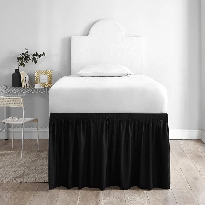 Bed skirts in neutral colors for easy pairingBed Skirt Twin XL (3 Panel Set) - Black Bed skirts in neutral colors for easy pairingBed Skirt Twin XL (3 Panel Set) - Black