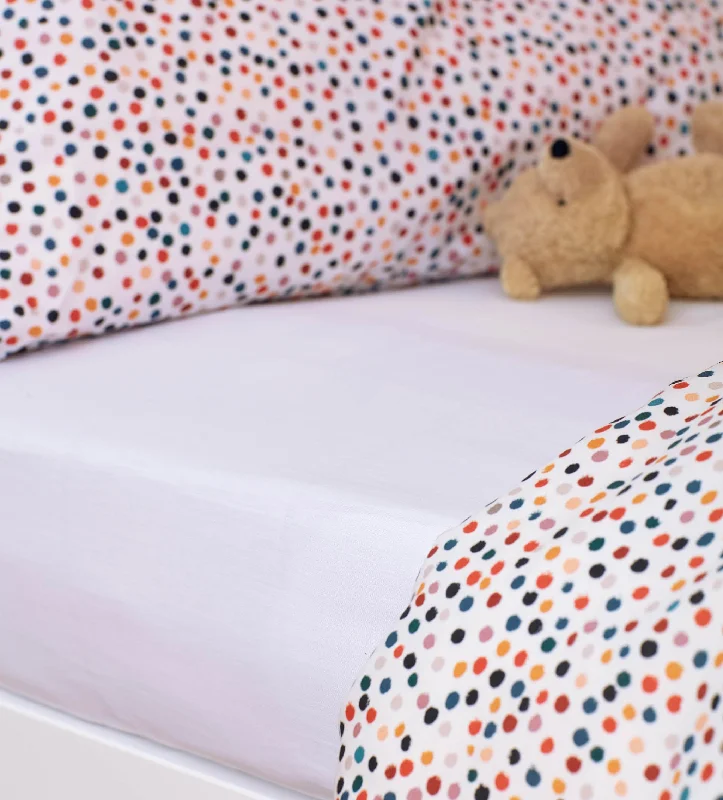 Sheet Sets with Multiple Pillowcase OptionsWhite 100% Organic Cotton Cot Bed Fitted Sheet