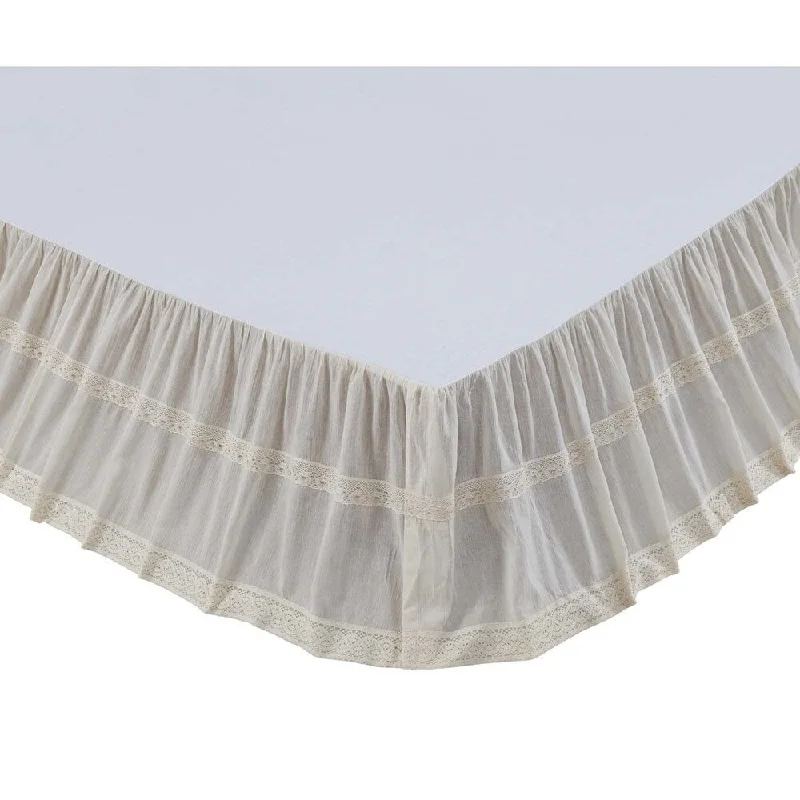 Twin - size bed skirts for a single bedFarmhouse Bedding VHC Quinn Bed Skirt Cotton Solid Color Gathered Lace Twin - size bed skirts for a single bedFarmhouse Bedding VHC Quinn Bed Skirt Cotton Solid Color Gathered Lace