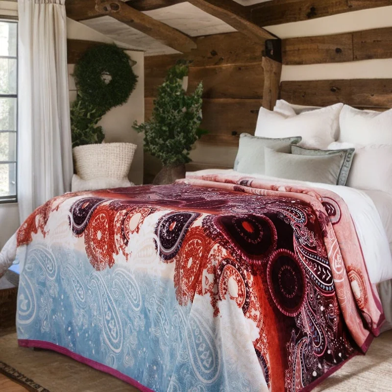 Ultra - soft minky baby swaddle blanketsRayon from bamboo blankets for a silky and breathable feelDaDa Bedding Paisley Dreams Floral Burgundy Mink Fleece Flannel Throw Blanket (XY0025) Ultra - soft minky baby swaddle blanketsRayon from bamboo blankets for a silky and breathable feelDaDa Bedding Paisley Dreams Floral Burgundy Mink Fleece Flannel Throw Blanket (XY0025)