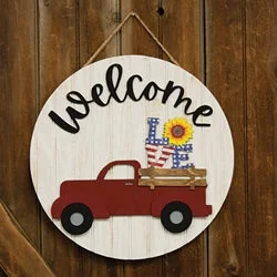 Bed skirts with a flannel material for a cozy winter optionWelcome Truck Sign w/12 Seasonal Inserts