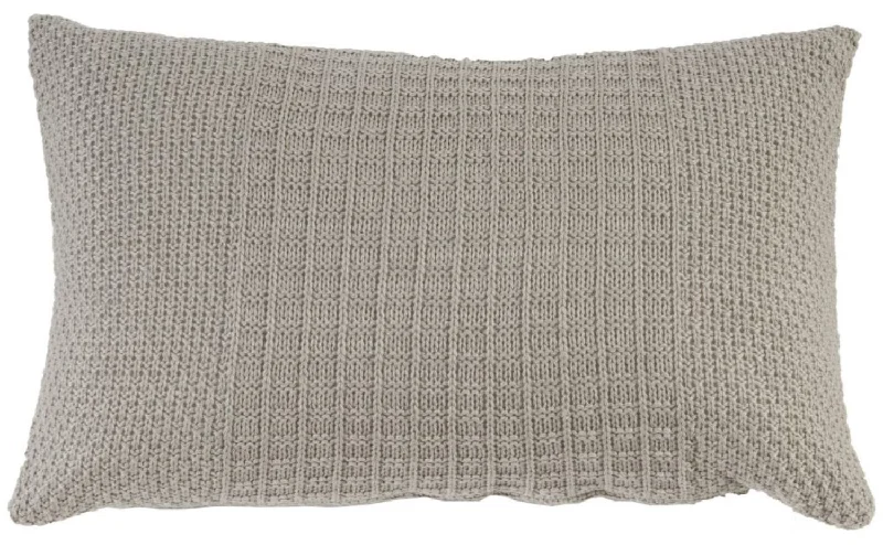 Plush Pillows for a Cozy BedBenzara Fabric Accent Pillow with Knitted Pattern Details, Gray Plush Pillows for a Cozy BedBenzara Fabric Accent Pillow with Knitted Pattern Details, Gray