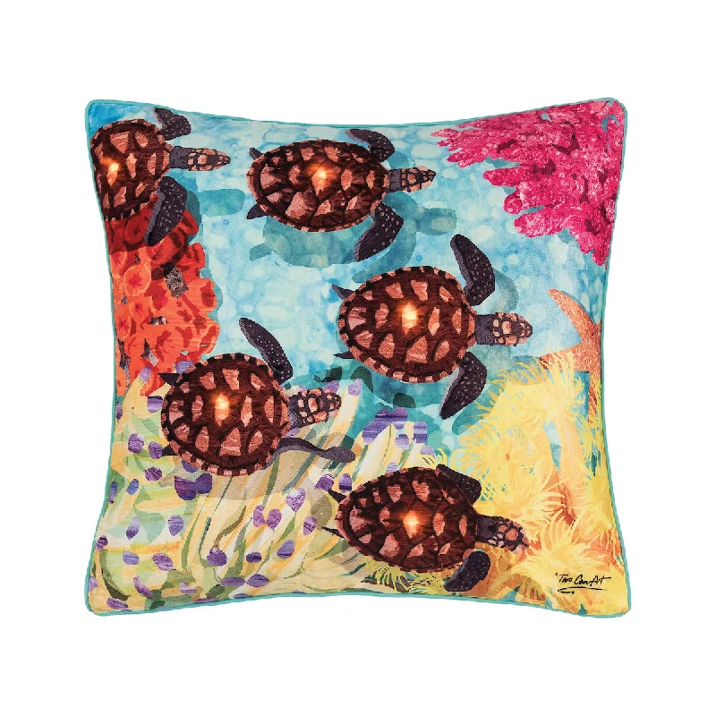 Square Pillows for Modern Home DecorBaby Turtle LED Pillow