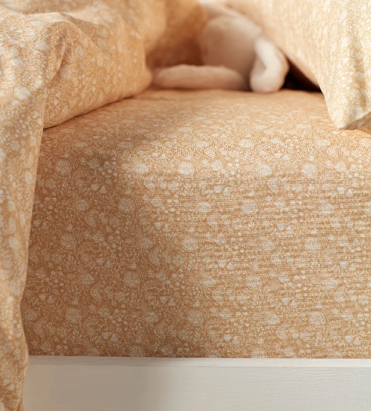 Thermal - Regulating Bamboo Sheets for All - Season ComfortHoney Elle 100% Organic Cotton Fitted Sheet