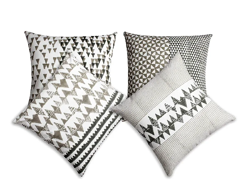 Square Pillows for Modern Home DecorBenzara 18 x 18 Block Printed Cotton Pillow with Geometric Details, Set of 4, Multicolor Square Pillows for Modern Home DecorBenzara 18 x 18 Block Printed Cotton Pillow with Geometric Details, Set of 4, Multicolor