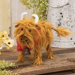 Twin - size bed skirts for a single bedFluffy Highland Cow w/Bandana and Bell - 9"
