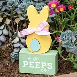 Bed skirts with a tie - back design for adjustabilityYellow Peep Bunny on "For Peeps Sake" Sitter