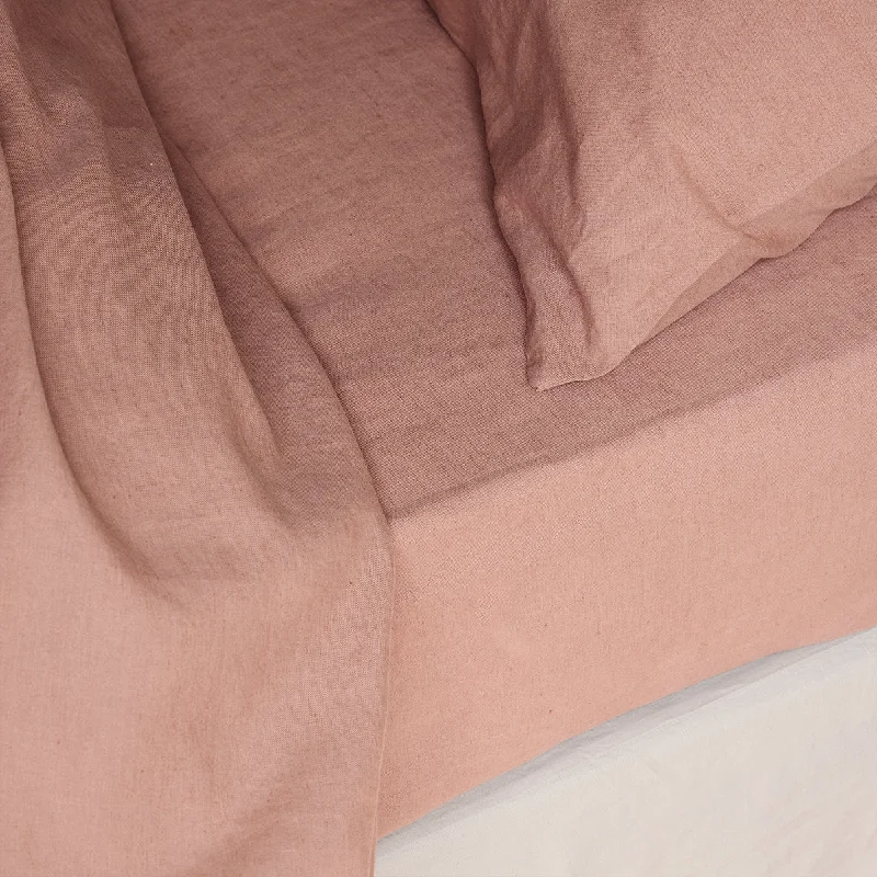 Anti - Pill Microfiber Sheets for a Smooth AppearanceWarm Clay Linen Blend Fitted Sheet Anti - Pill Microfiber Sheets for a Smooth AppearanceWarm Clay Linen Blend Fitted Sheet